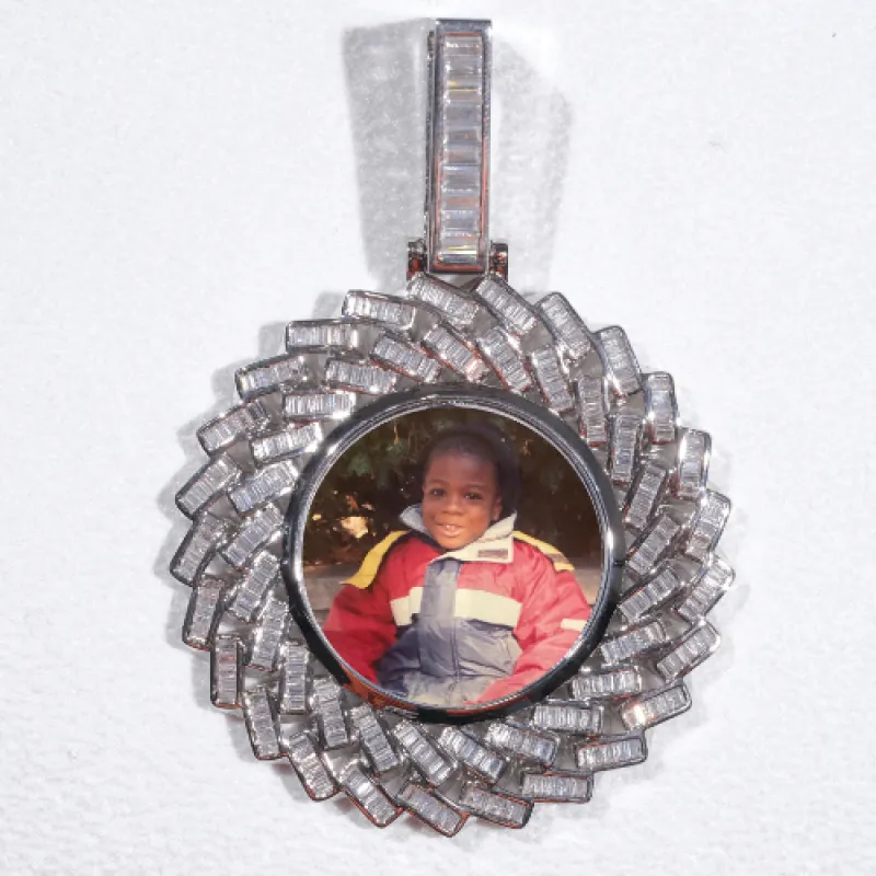 Large 3D Baguette Custom Picture Pendant sold by The GUU Shop
