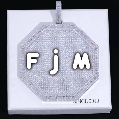 CUSTOM LETTER NECKLACE 3D BIG OCTAGON sold by The GUU Shop