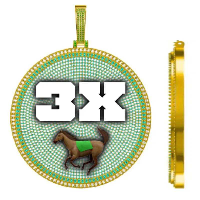 CUSTOM LETTER NECKLACE 3D BIG DISC sold by The GUU Shop