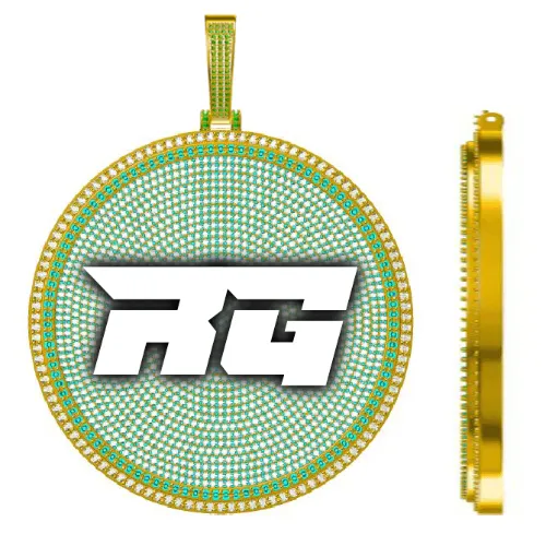 CUSTOM LETTER NECKLACE 3D BIG DISC sold by The GUU Shop