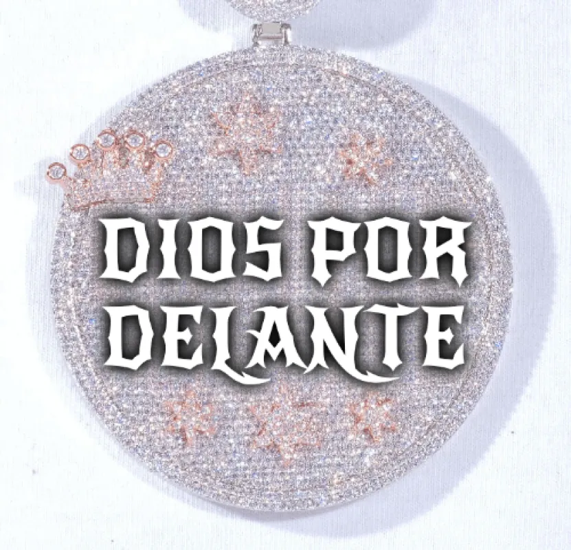 CUSTOM LETTER NECKLACE 3D BIG CROWN DISC sold by The GUU Shop