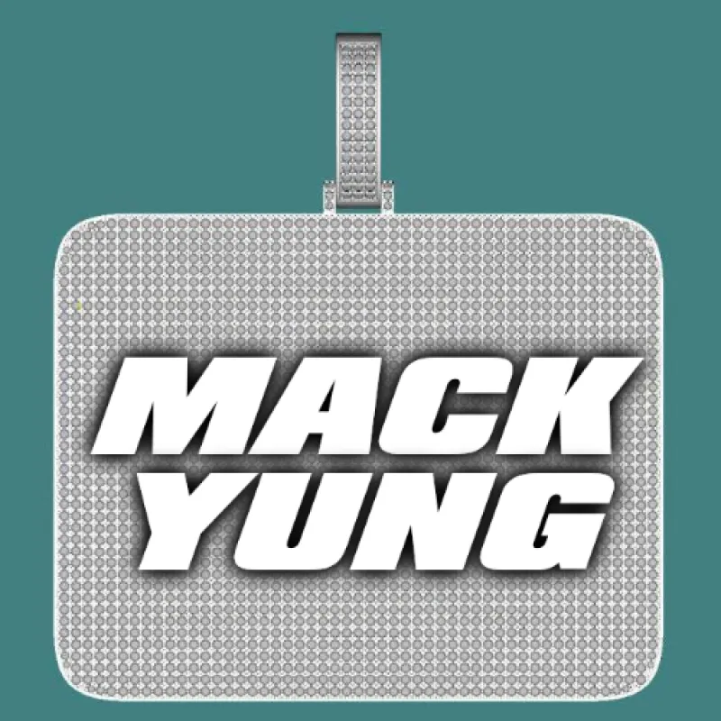 CUSTOM LETTER NECKLACE 3D BIG SQUARE sold by The GUU Shop