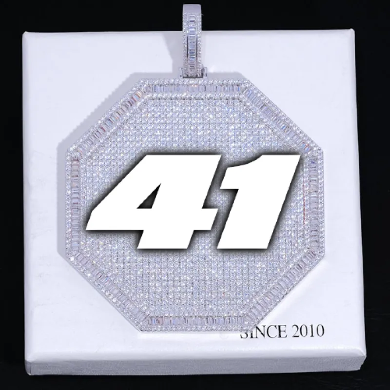 CUSTOM LETTER NECKLACE 3D BIG OCTAGON sold by The GUU Shop