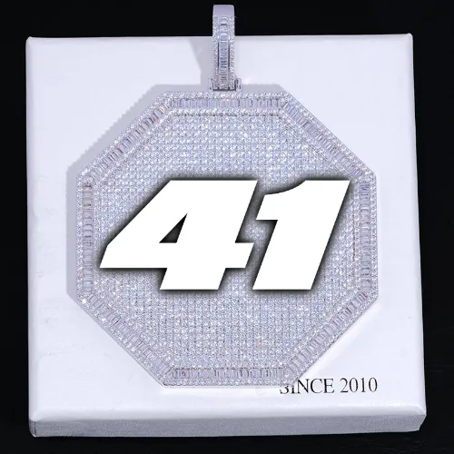 CUSTOM LETTER NECKLACE 3D BIG OCTAGON sold by The GUU Shop