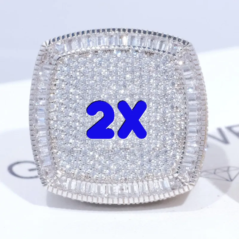 CUSTOM LETTER 3D ICED RING sold by The GUU Shop