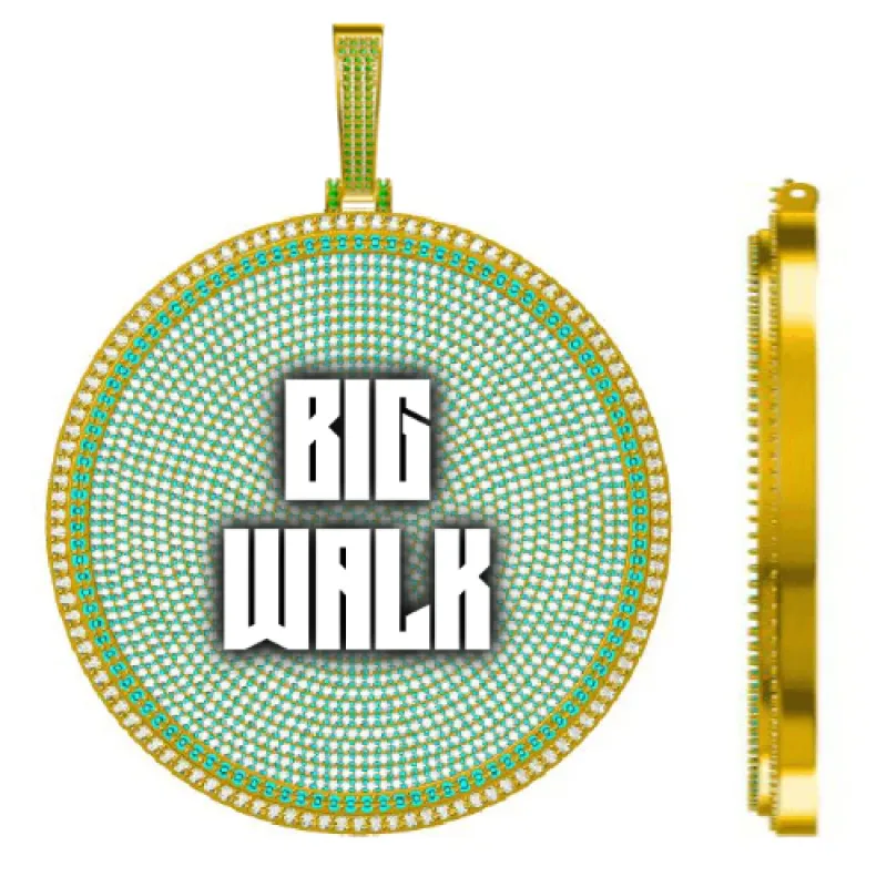 CUSTOM LETTER NECKLACE 3D BIG DISC sold by The GUU Shop