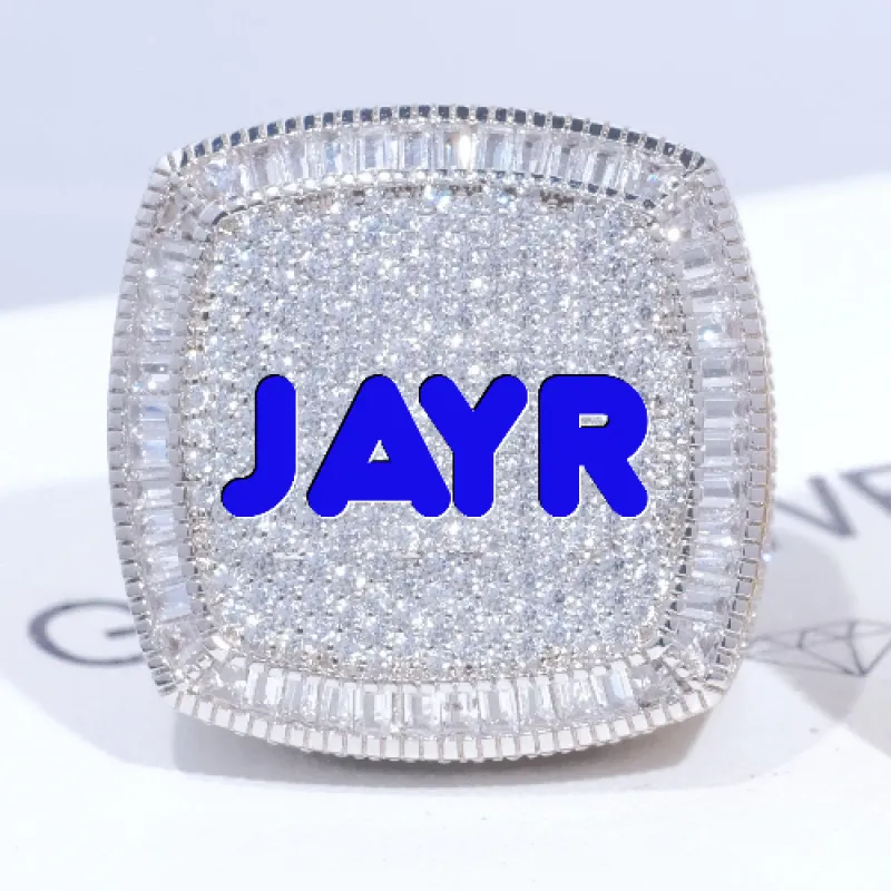 CUSTOM LETTER 3D ICED RING sold by The GUU Shop