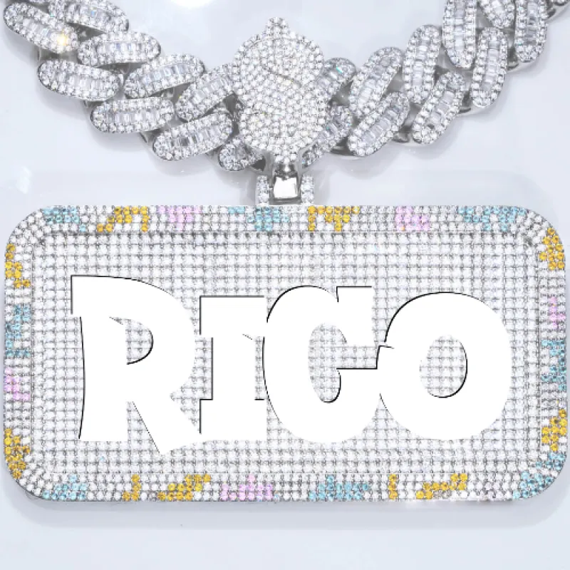 CUSTOM LETTER NECKLACE 3D COLORFUL SQUARE made by The GUU Shop