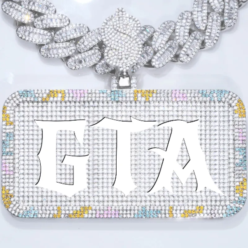 CUSTOM LETTER NECKLACE 3D COLORFUL SQUARE sold by The GUU Shop