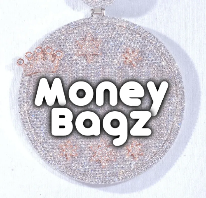 CUSTOM LETTER NECKLACE 3D BIG CROWN DISC sold by The GUU Shop