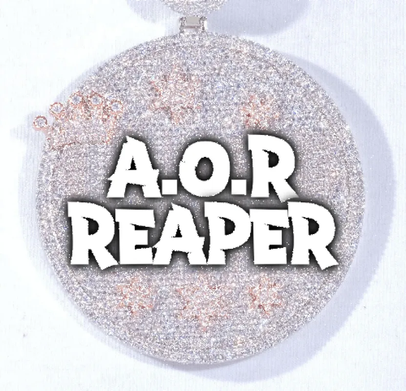 CUSTOM LETTER NECKLACE 3D BIG CROWN DISC sold by The GUU Shop