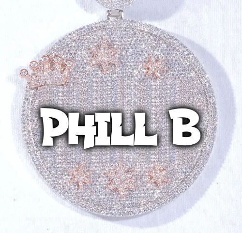 CUSTOM LETTER NECKLACE 3D BIG CROWN DISC sold by The GUU Shop