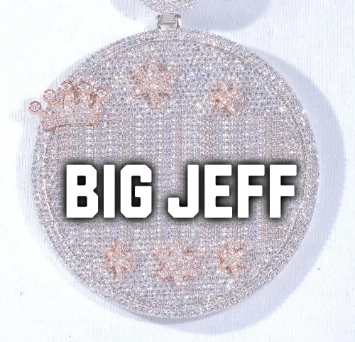 CUSTOM LETTER NECKLACE 3D BIG CROWN DISC sold by The GUU Shop