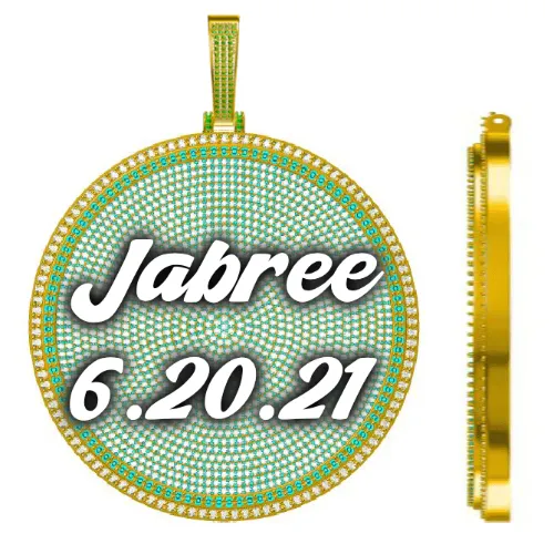 CUSTOM LETTER NECKLACE 3D BIG DISC sold by The GUU Shop