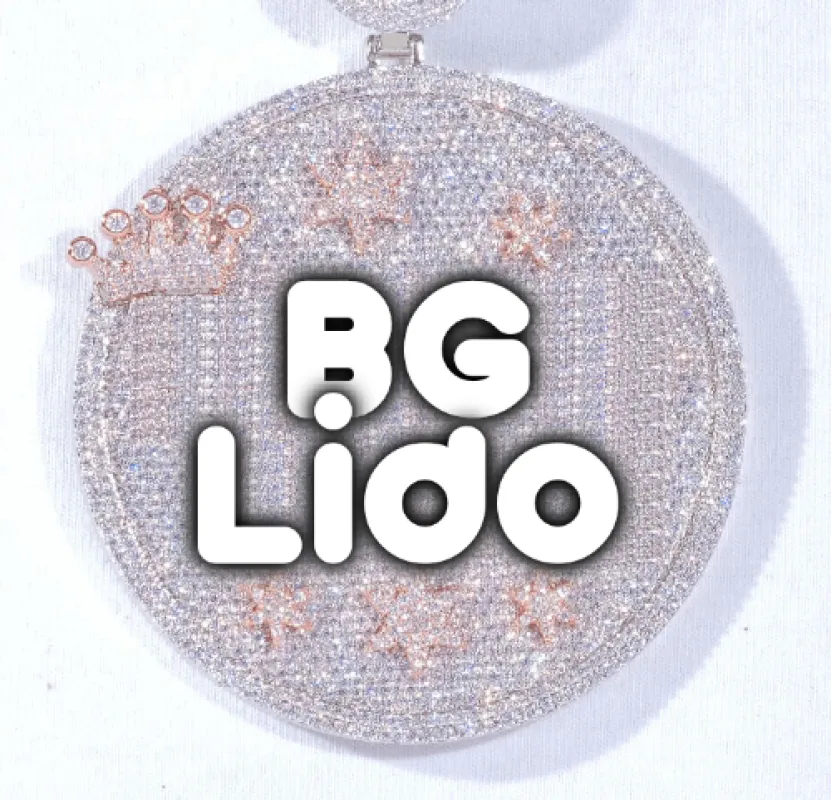 CUSTOM LETTER NECKLACE 3D BIG CROWN DISC sold by The GUU Shop