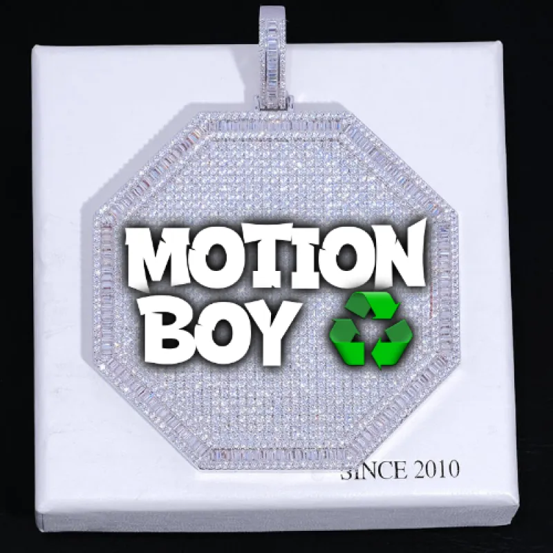 CUSTOM LETTER NECKLACE 3D BIG OCTAGON sold by The GUU Shop