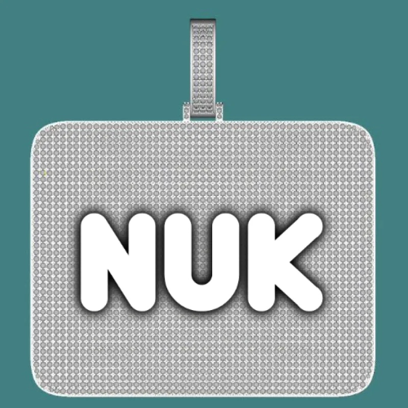 CUSTOM LETTER NECKLACE 3D BIG SQUARE sold by The GUU Shop