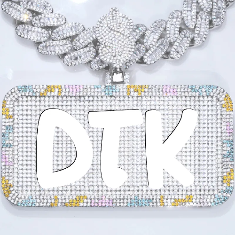 CUSTOM LETTER NECKLACE 3D COLORFUL SQUARE sold by The GUU Shop