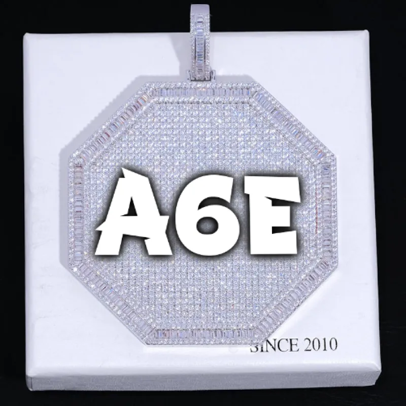 CUSTOM LETTER NECKLACE 3D BIG OCTAGON sold by The GUU Shop