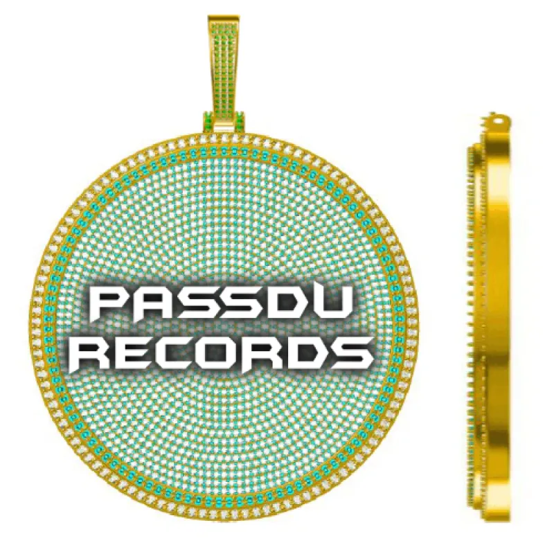 CUSTOM LETTER NECKLACE 3D BIG DISC sold by The GUU Shop