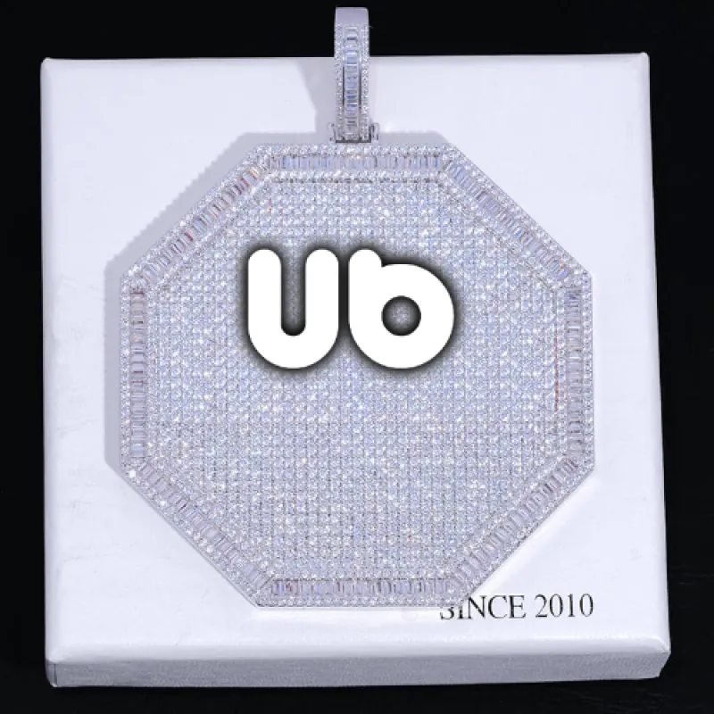 CUSTOM LETTER NECKLACE 3D BIG OCTAGON sold by The GUU Shop