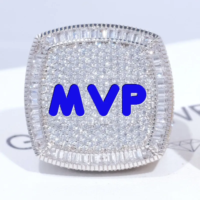 CUSTOM LETTER 3D ICED RING sold by The GUU Shop