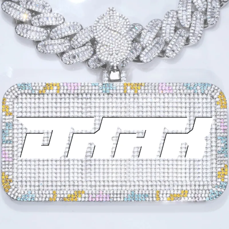 CUSTOM LETTER NECKLACE 3D COLORFUL SQUARE sold by The GUU Shop