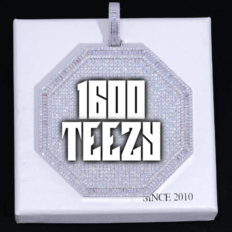 CUSTOM LETTER NECKLACE 3D BIG OCTAGON sold by The GUU Shop