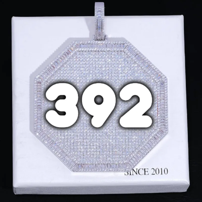 CUSTOM LETTER NECKLACE 3D BIG OCTAGON sold by The GUU Shop