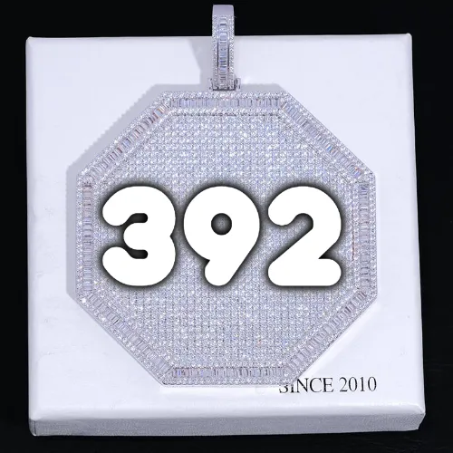 CUSTOM LETTER NECKLACE 3D BIG OCTAGON sold by The GUU Shop