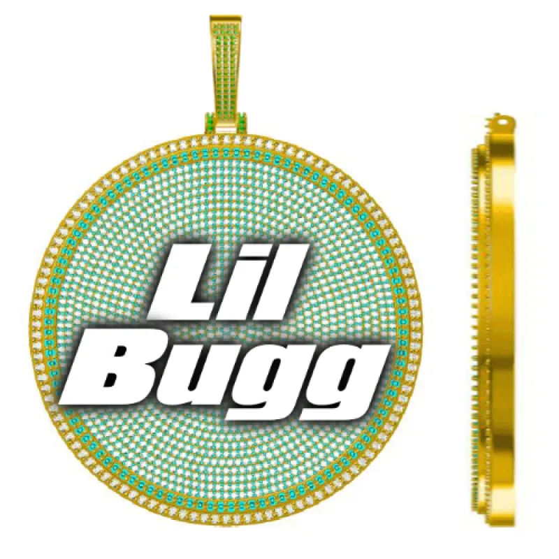 CUSTOM LETTER NECKLACE 3D BIG DISC sold by The GUU Shop