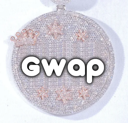 CUSTOM LETTER NECKLACE 3D BIG CROWN DISC sold by The GUU Shop