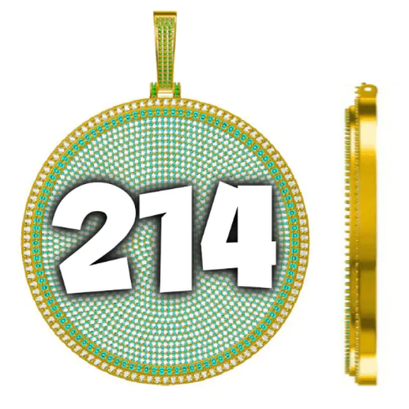 CUSTOM LETTER NECKLACE 3D BIG DISC sold by The GUU Shop