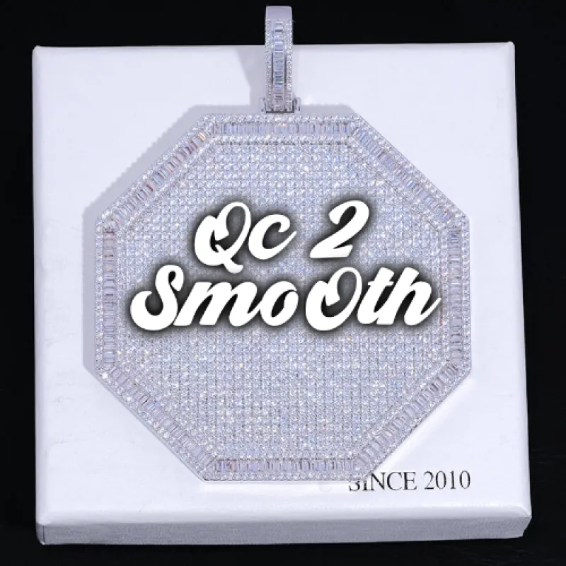 CUSTOM LETTER NECKLACE 3D BIG OCTAGON sold by The GUU Shop