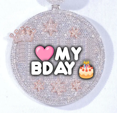 CUSTOM LETTER NECKLACE 3D BIG CROWN DISC sold by The GUU Shop