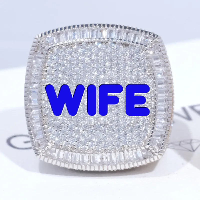 CUSTOM LETTER 3D ICED RING sold by The GUU Shop