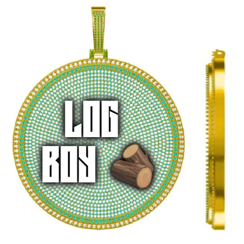 CUSTOM LETTER NECKLACE 3D BIG DISC sold by The GUU Shop