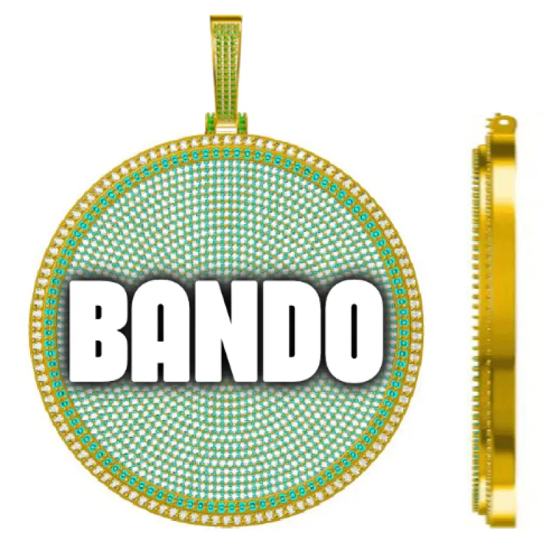 CUSTOM LETTER NECKLACE 3D BIG DISC made by The GUU Shop