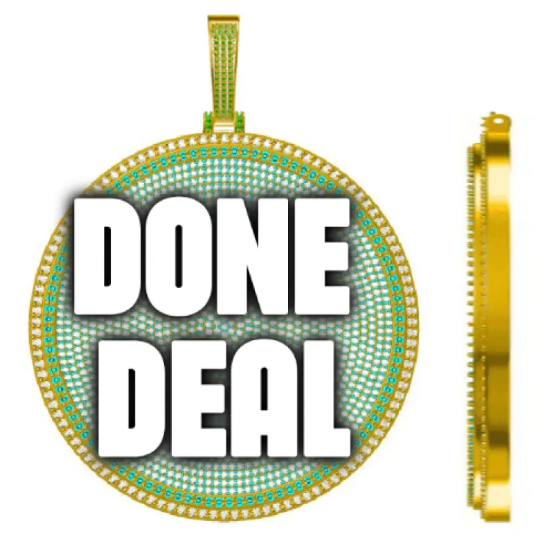 CUSTOM LETTER NECKLACE 3D BIG DISC sold by The GUU Shop