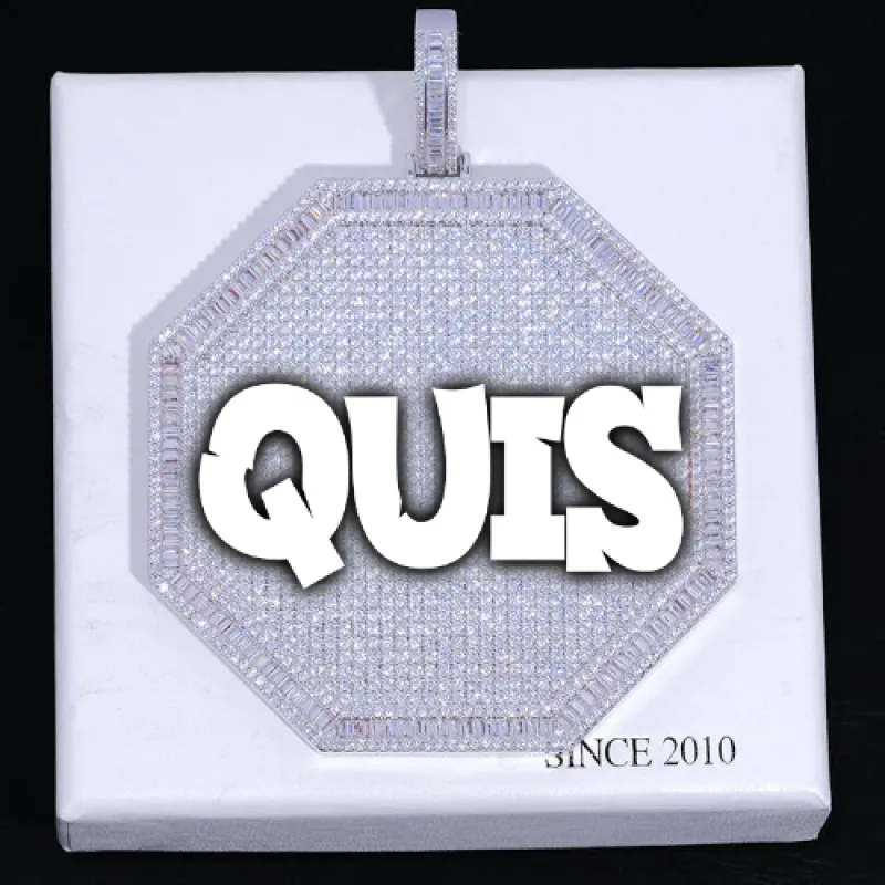 CUSTOM LETTER NECKLACE 3D BIG OCTAGON sold by The GUU Shop