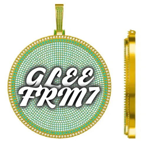 CUSTOM LETTER NECKLACE 3D BIG DISC sold by The GUU Shop