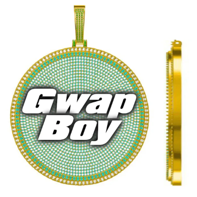 CUSTOM LETTER NECKLACE 3D BIG DISC sold by The GUU Shop