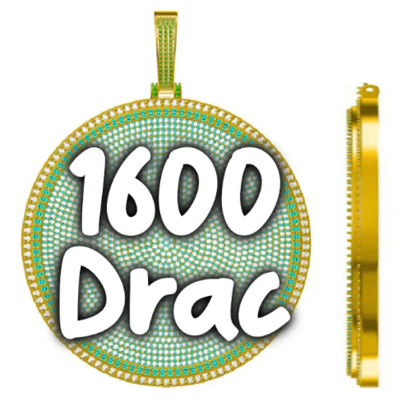 CUSTOM LETTER NECKLACE 3D BIG DISC sold by The GUU Shop