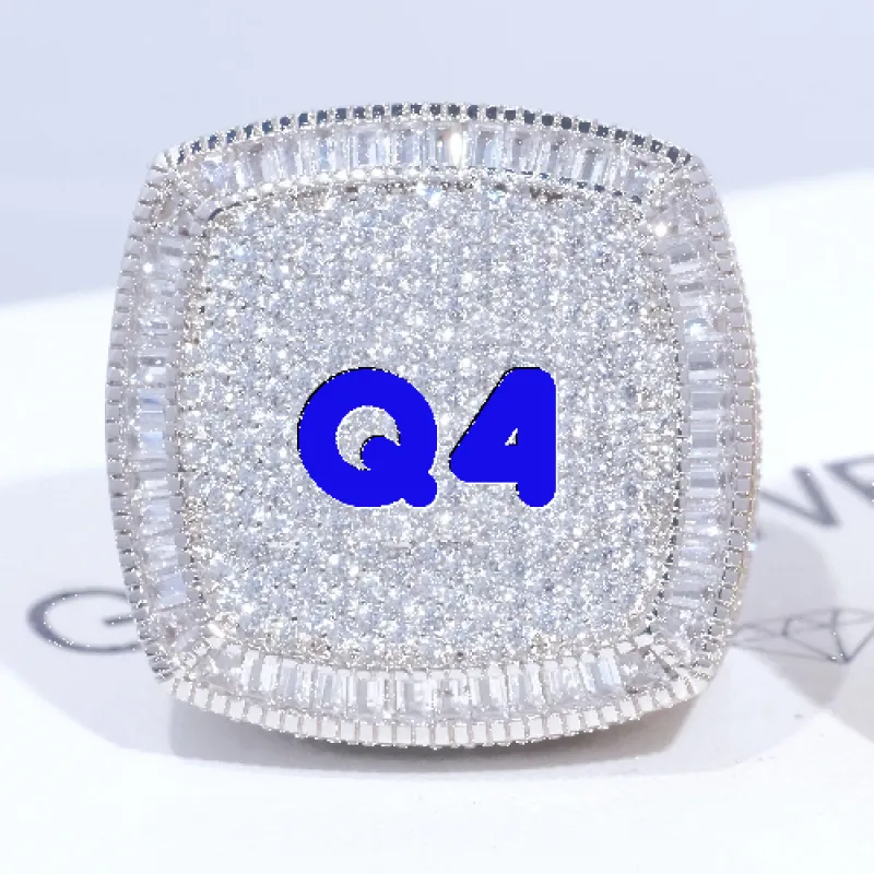 CUSTOM LETTER 3D ICED RING sold by The GUU Shop