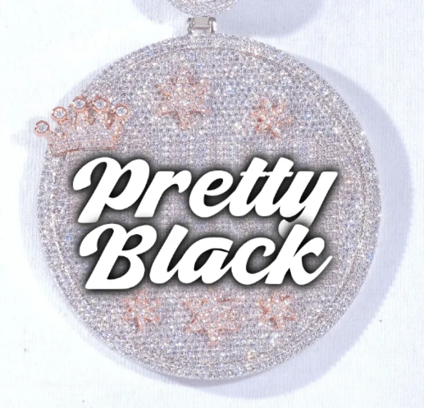 CUSTOM LETTER NECKLACE 3D BIG CROWN DISC sold by The GUU Shop