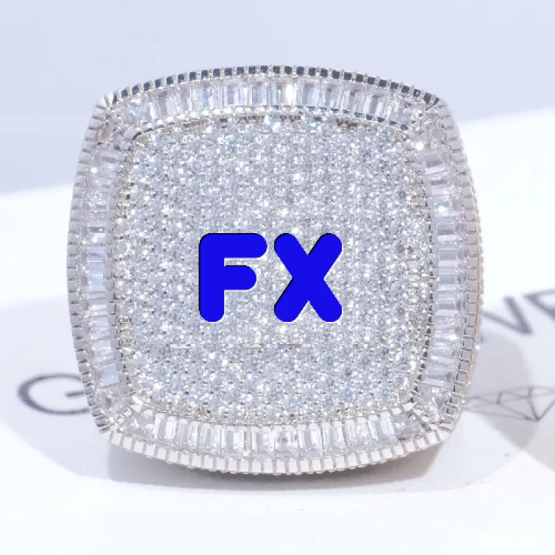 CUSTOM LETTER 3D ICED RING sold by The GUU Shop