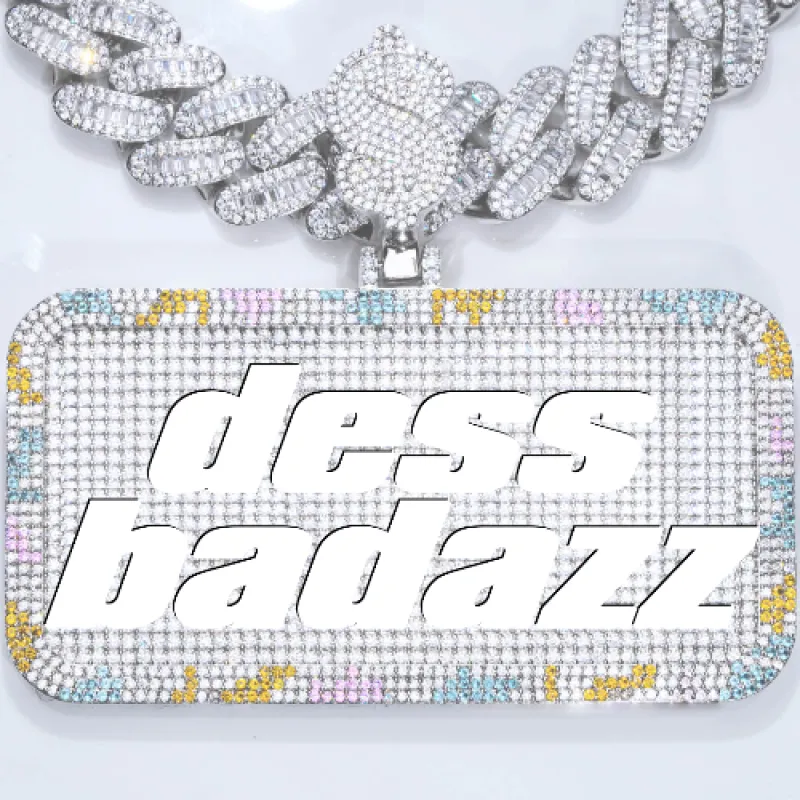 CUSTOM LETTER NECKLACE 3D COLORFUL SQUARE sold by The GUU Shop