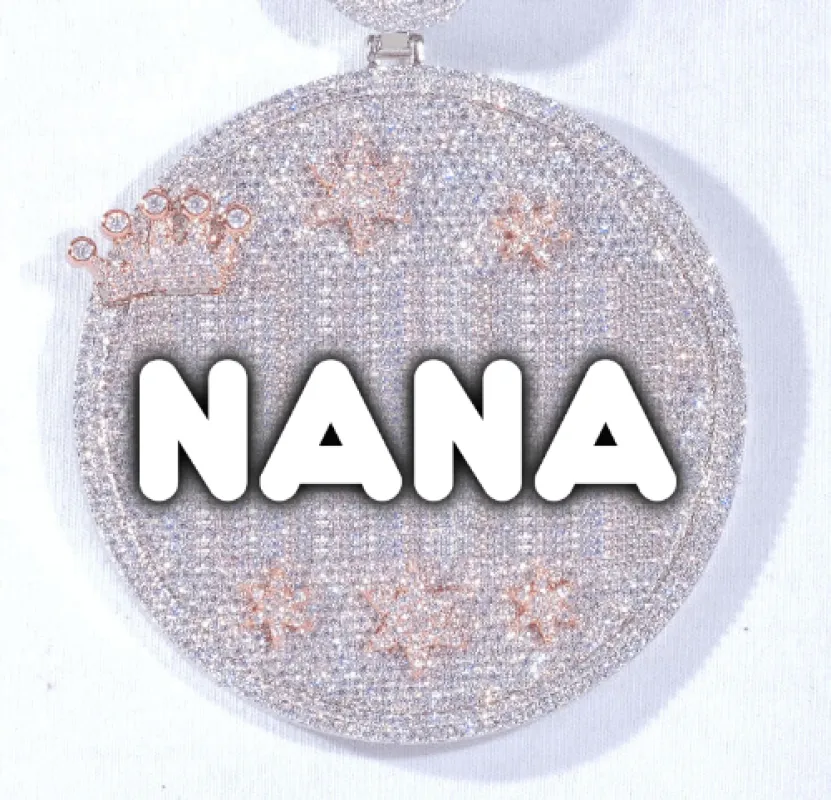 CUSTOM LETTER NECKLACE 3D BIG CROWN DISC made by The GUU Shop