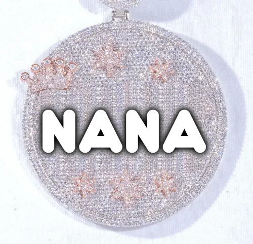 CUSTOM LETTER NECKLACE 3D BIG CROWN DISC sold by The GUU Shop