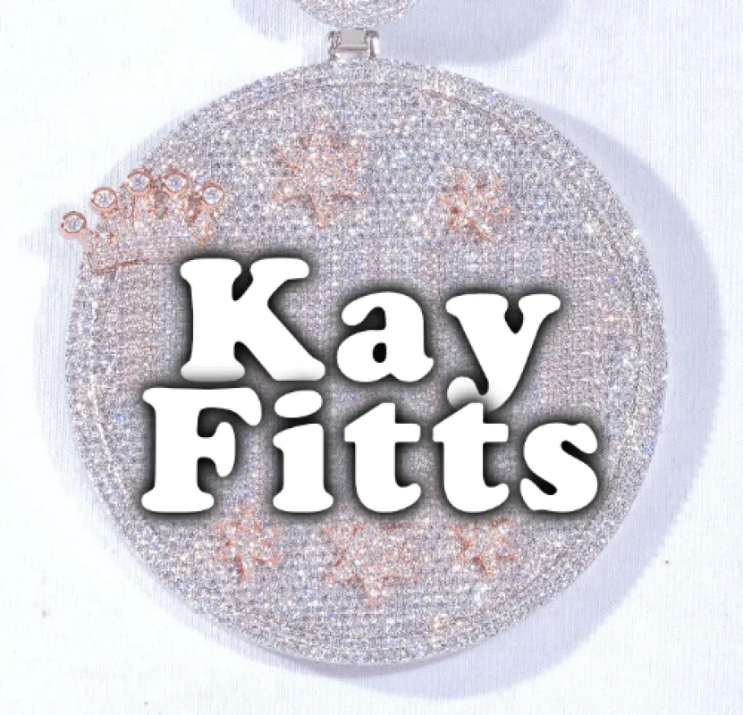 CUSTOM LETTER NECKLACE 3D BIG CROWN DISC sold by The GUU Shop